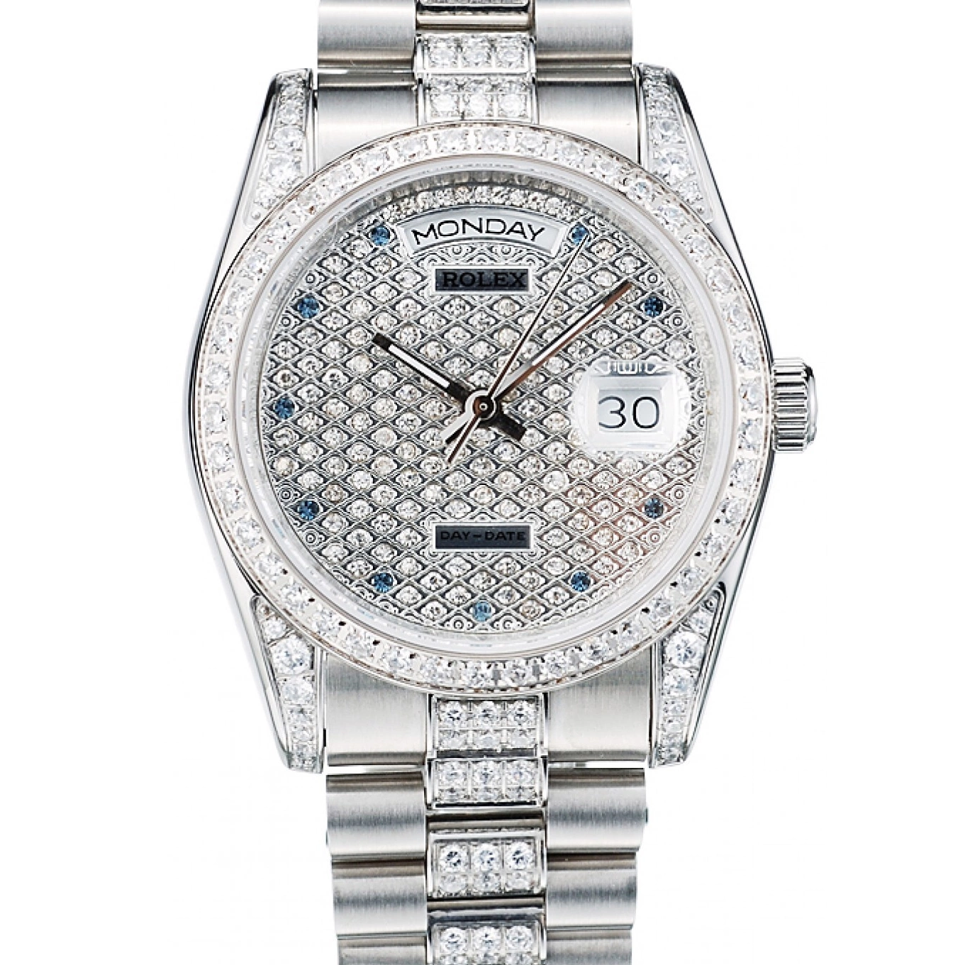 Aaa replica watch Plated 41986 Steel DayDate Rolex Dial Plated Bracelet Diamond Stainless Diamond 0804